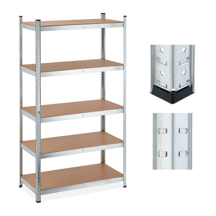 Galvanized shelves for heavy loads with 5 levels