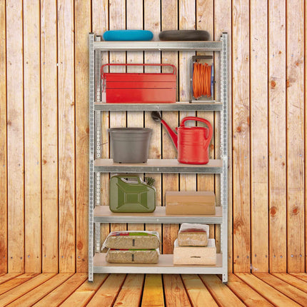 Galvanized shelves for heavy loads with 5 levels