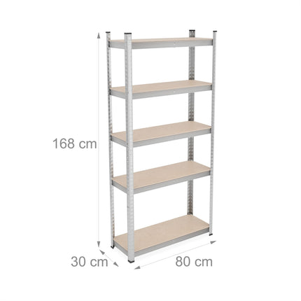 Galvanized shelves for heavy loads with 5 levels