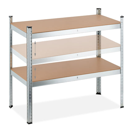 Galvanized shelves for heavy loads with 5 levels