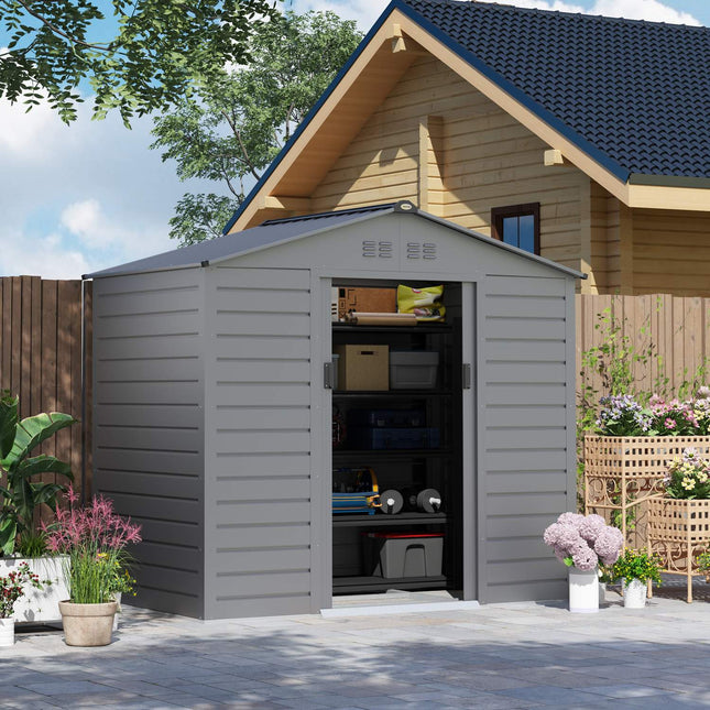 Garden shed in galvanized steel, lockable and weatherproof