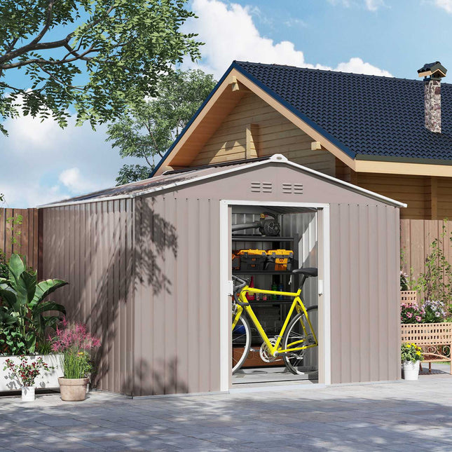 Tool shed in galvanized steel, 4.9 m², lockable and weatherproof