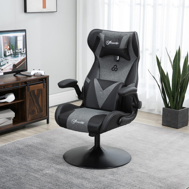 Gaming Chair, Adjustable Height, Black/Grey, Ergonomic Design