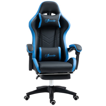 Ergonomic gaming chair with lumbar support and footrest