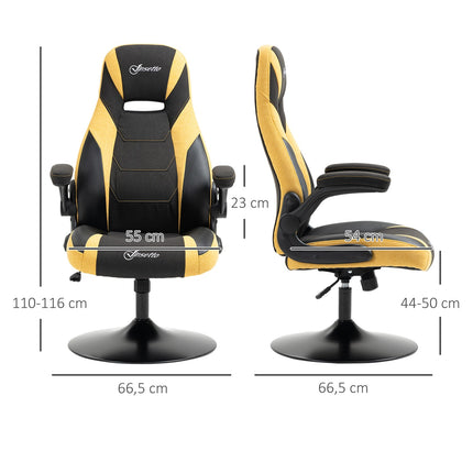 Game chair, Rocker Function, Adjustable height, Yellow/Black