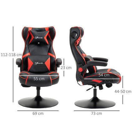 Ergonomic gaming chair with speakers, adjustable height, artificial leather