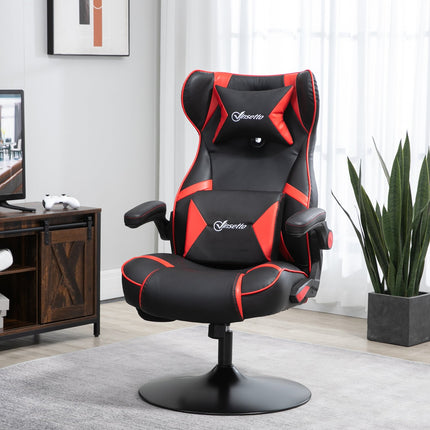 Ergonomic gaming chair with speakers, adjustable height, artificial leather