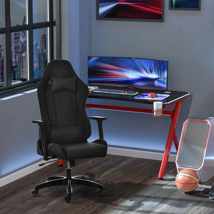 Ergonomic reclining gaming chair, artificial leather, adjustable height