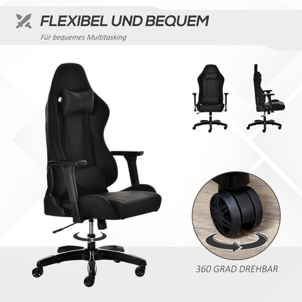 Ergonomic reclining gaming chair, artificial leather, adjustable height