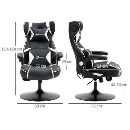 Ergonomic gaming chair with speakers, adjustable height, artificial leather