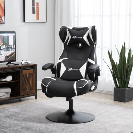 Ergonomic gaming chair with speakers, adjustable height, artificial leather