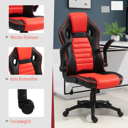 Gaming Racing Chair, Ergonomic, Adjustable, Red & Black