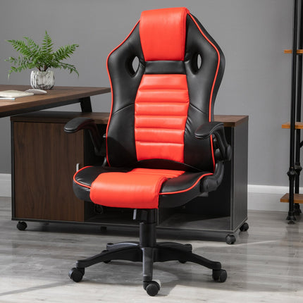 Gaming Racing Chair, Ergonomic, Adjustable, Red & Black
