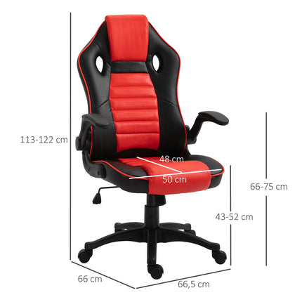 Gaming Racing Chair, Ergonomic, Adjustable, Red & Black