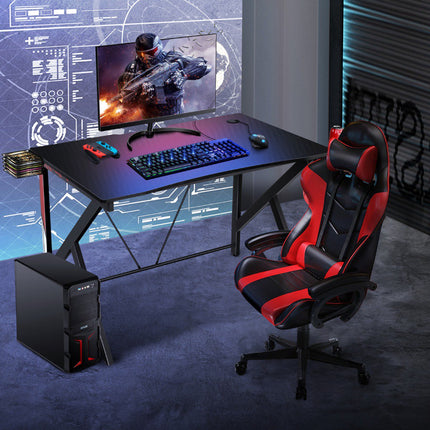 Gaming Desk 115 x 73 cm, K-Frame, Cup Holder, Storage
