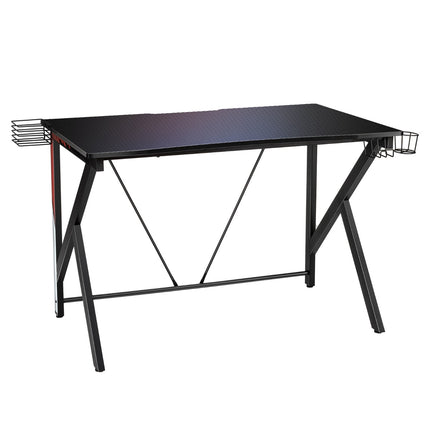 Gaming Desk 115 x 73 cm, K-Frame, Cup Holder, Storage