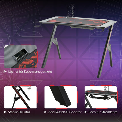 Game table - Modern MDF & Metal, 110x59x75cm
