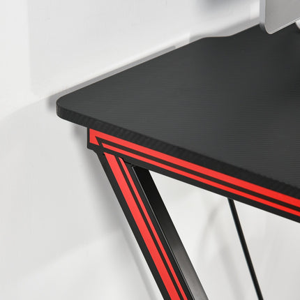 Game table with headphone hook, cup holder, black