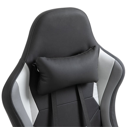 Ergonomic gaming chair, adjustable headrest & lumbar support