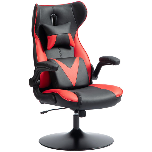 Ergonomic gaming chair with rocker, height adjustable, black/red