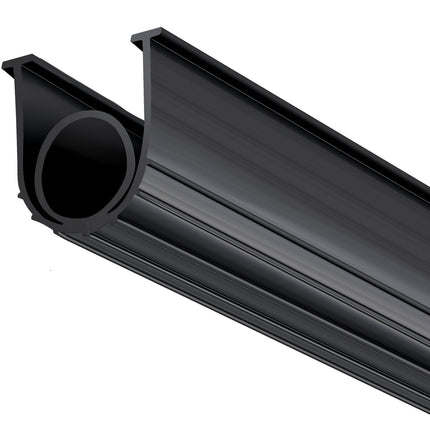 Garage Door Bottom Seal, 16 ft U+O, 8 mm T-Ends, Black