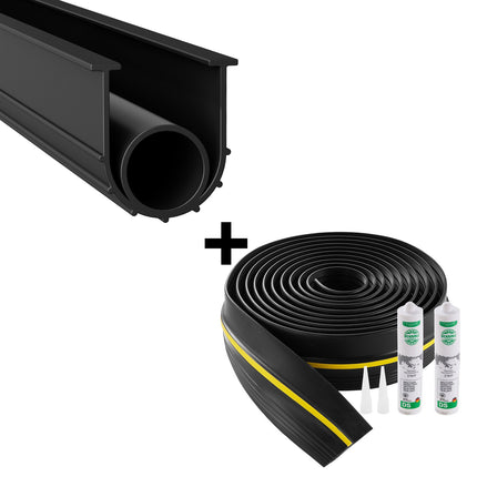 Garage Door Bottom and Threshold Seal Kit, 20 ft, PVC, Black
