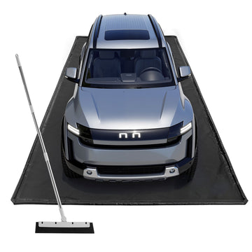 Garage Floor Containment Mat, Non-Slip PVC, 2.4 x 4.9 m, Black