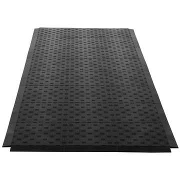 Garage Floor Mat Transition Edges, 15-Pc PP Female, Black