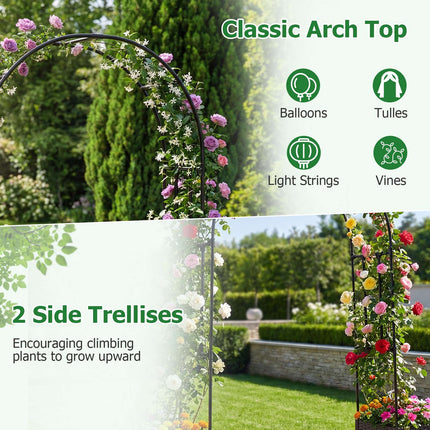 Garden Arch Trellis with 2 Self-Watering Planter Boxes