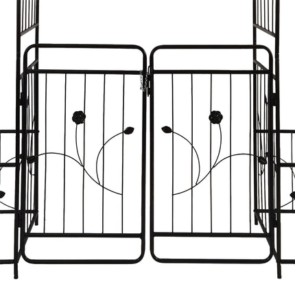 Garden Arch with Gate and Planters – Weatherproof Metal