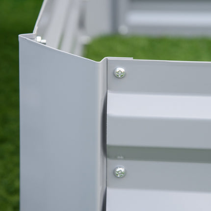 Gray galvanized steel Garden bed & planter box, 100x100x30 cm
