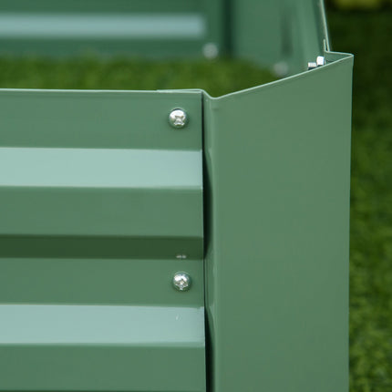 Green galvanized steel Raised garden bed, 100x100x30cm
