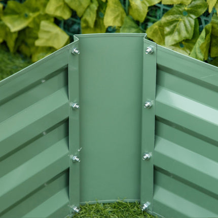 Green galvanized steel Raised garden bed, 100x100x30cm