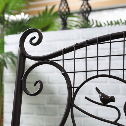 2-seater weatherproof metal garden bench, antique look