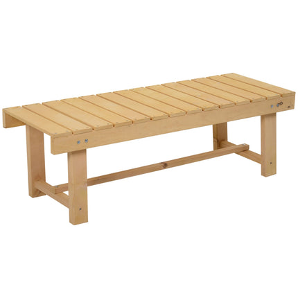 Garden bench, solid wood, rustic, 2-seater, natural finish