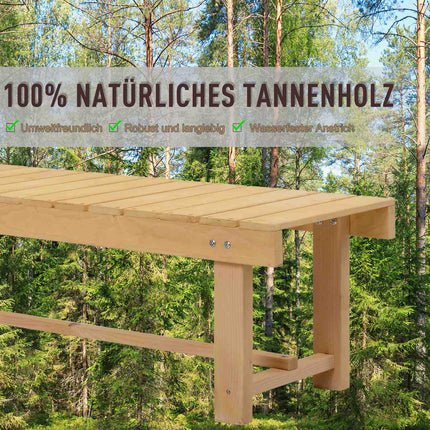 Garden bench, solid wood, rustic, 2-seater, natural finish