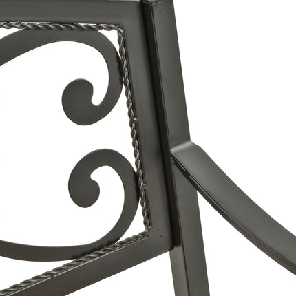Wood & metal 2-seater garden bench - 220 kg capacity