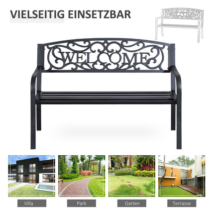 2-seater metal garden bench - perfect for parks and patios