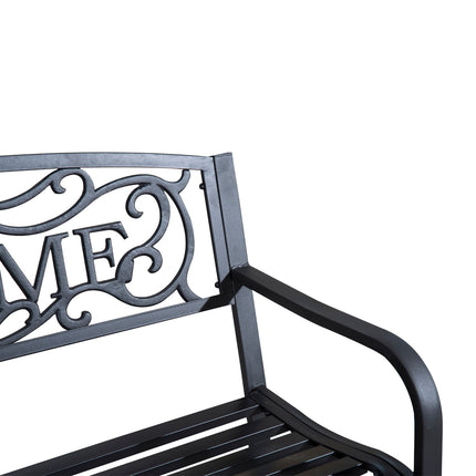 2-seater metal garden bench - perfect for parks and patios