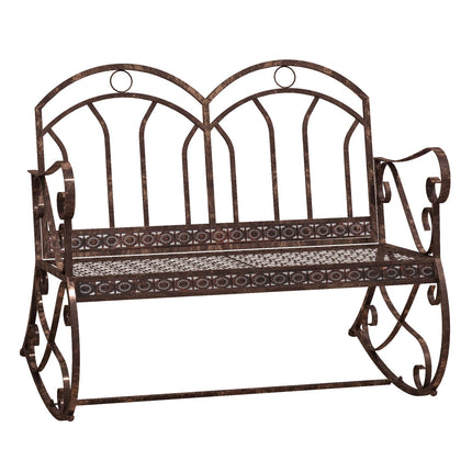 2 Seater Metal Garden Bench - Bronze Red Finish
