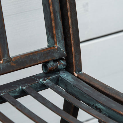 Garden bench in metal 2-seater with back and armrests