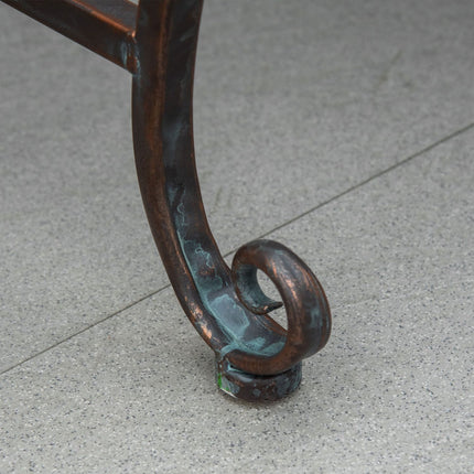 Garden bench in metal 2-seater with back and armrests