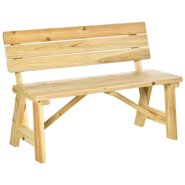 Garden bench 2-seater with backrest, capacity 220 kg