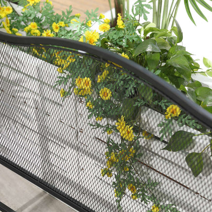 Metal garden bench, 2-seater, black, capacity 220 kg