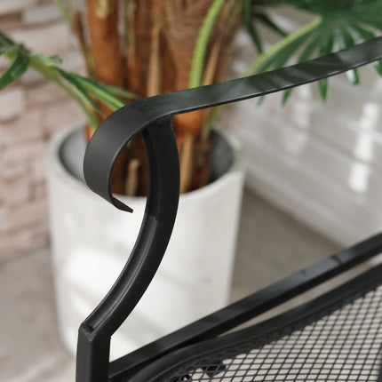 Metal garden bench, 2-seater, black, capacity 220 kg