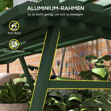 Green aluminum park bench - 2-seater with backrest