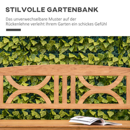 2-seater garden bench, poplar wood, natural finish