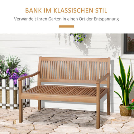 Yellow 2-seater garden bench, poplar wood, capacity 180 kg