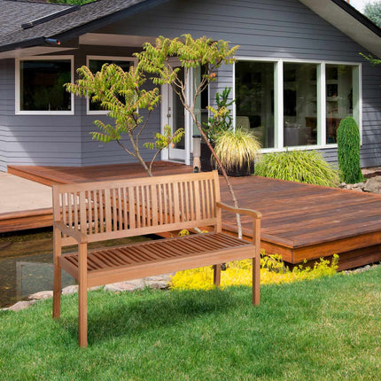 Yellow 2-seater garden bench, poplar wood, capacity 180 kg