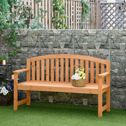2-seater wooden garden bench, capacity 320 kg, orange